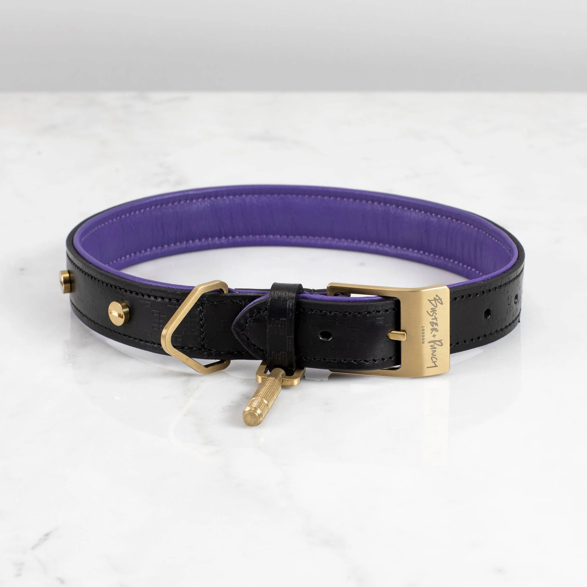 DOG COLLAR / CROSS / BLACK / PURPLE - Image 12