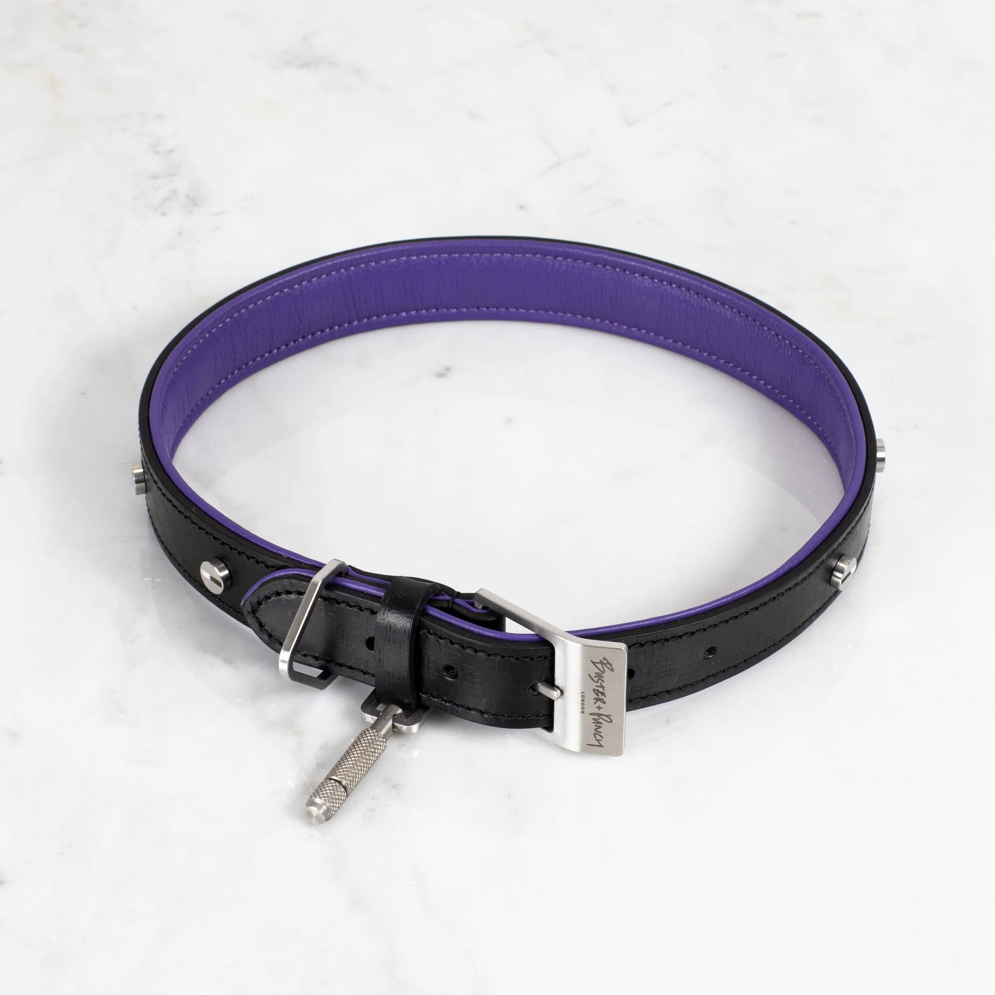 DOG COLLAR / CROSS / BLACK / PURPLE - Image 17