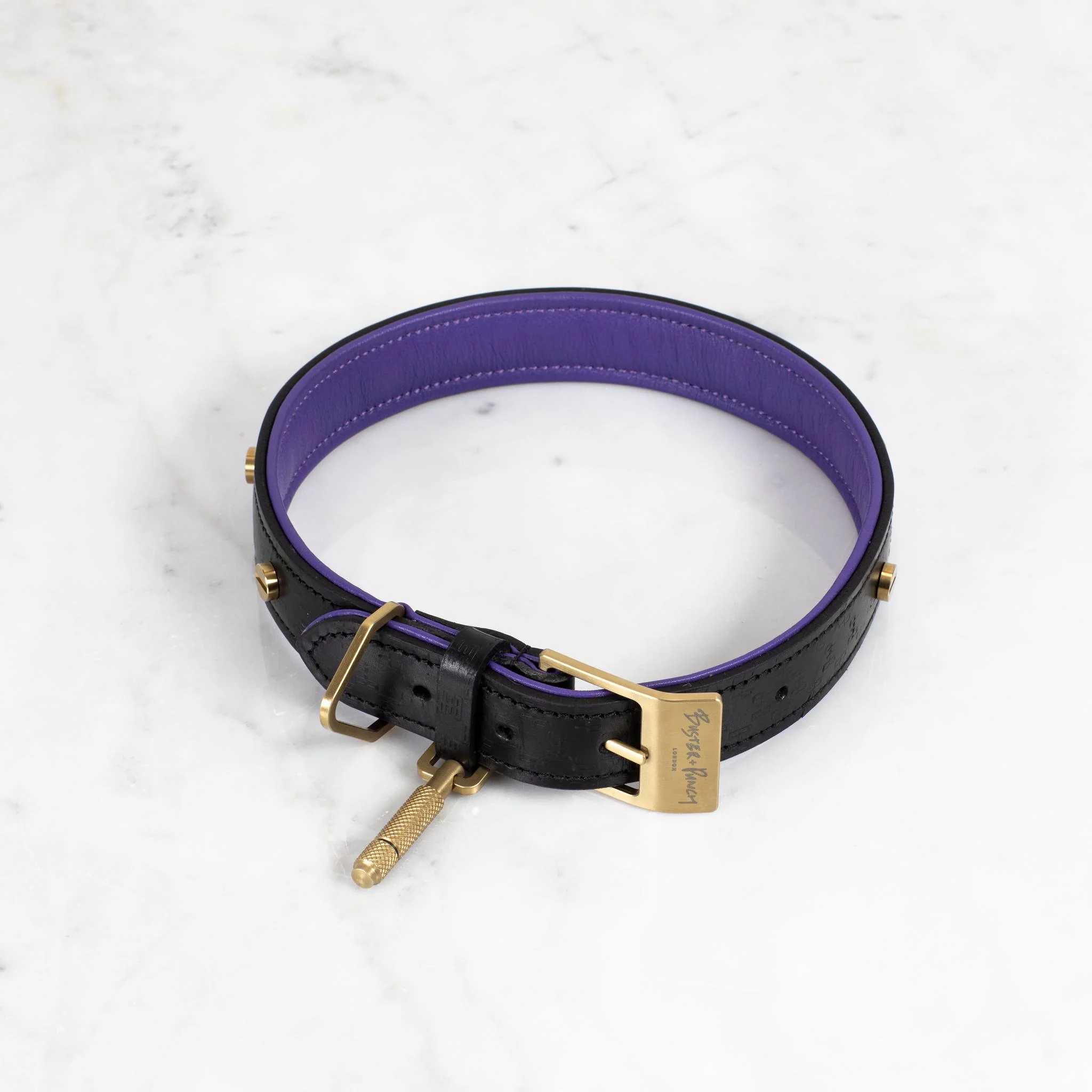 DOG COLLAR / CROSS / BLACK / PURPLE - Image 27