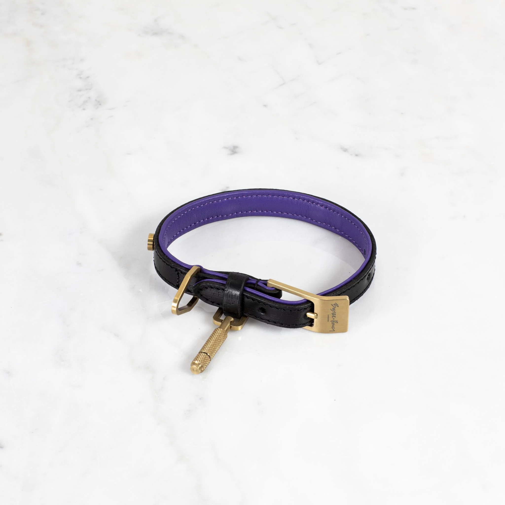 DOG COLLAR / CROSS / BLACK / PURPLE - Image 3