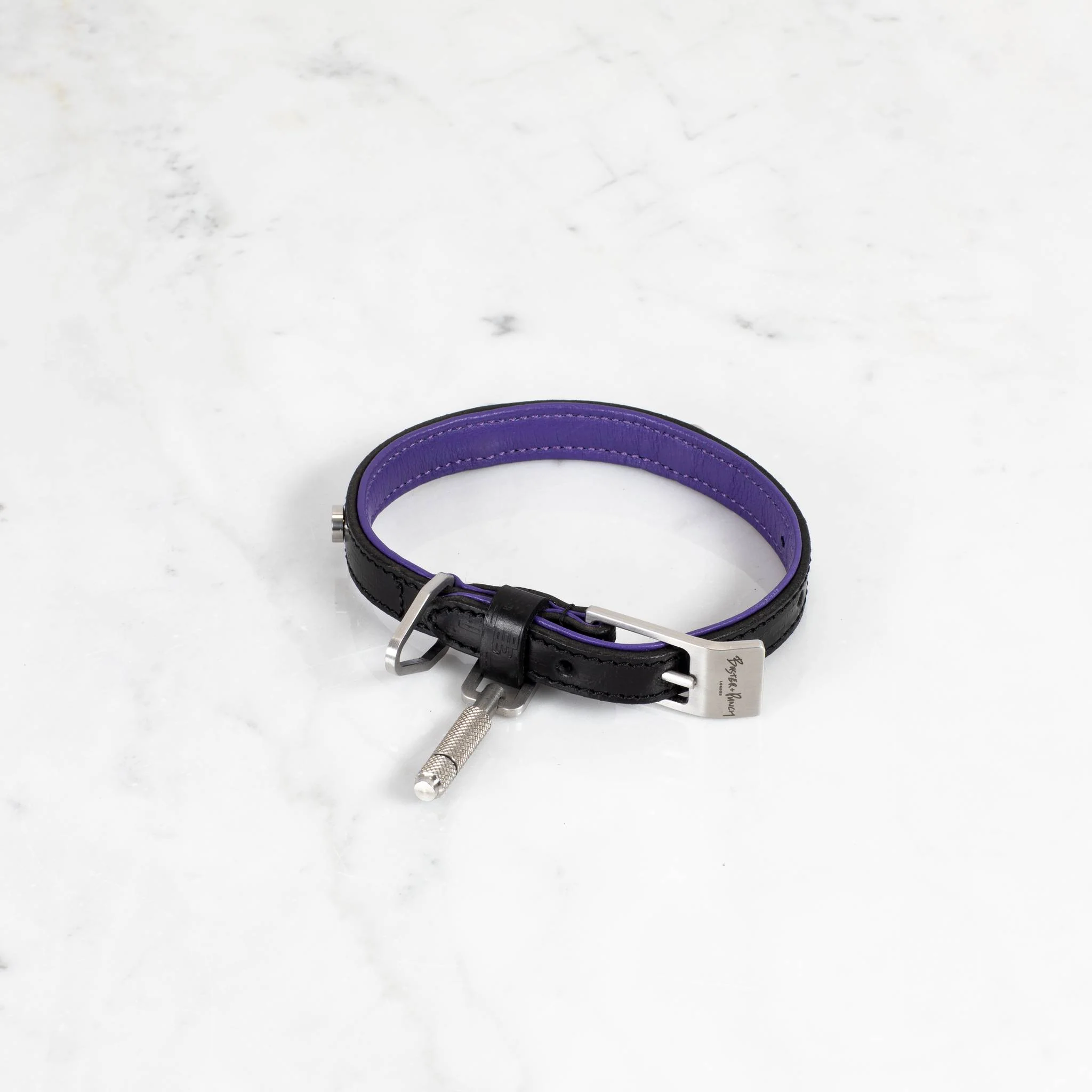 DOG COLLAR / CROSS / BLACK / PURPLE - Image 5