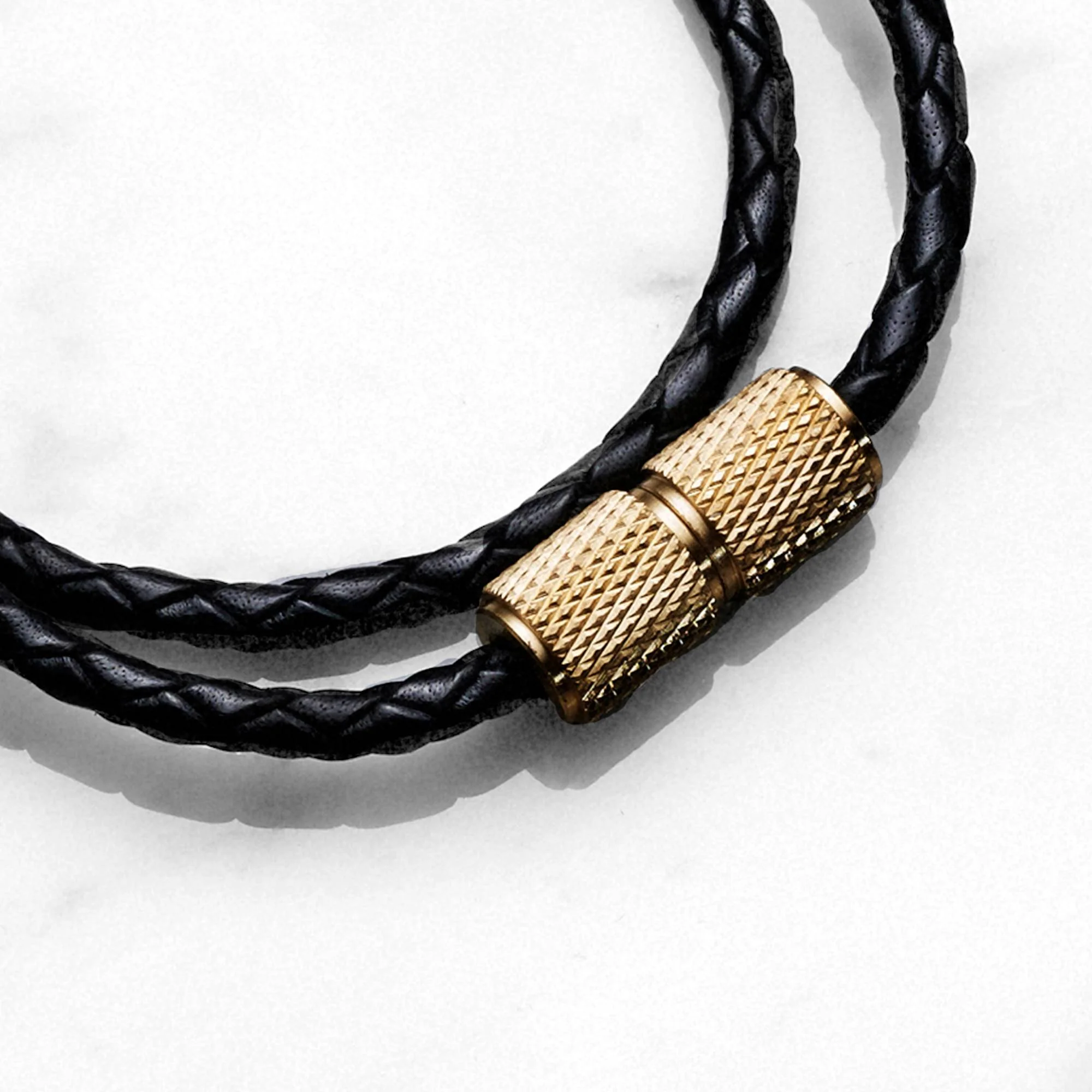 DOUBLE BRACELET / BLACK / BRASS - Image 2