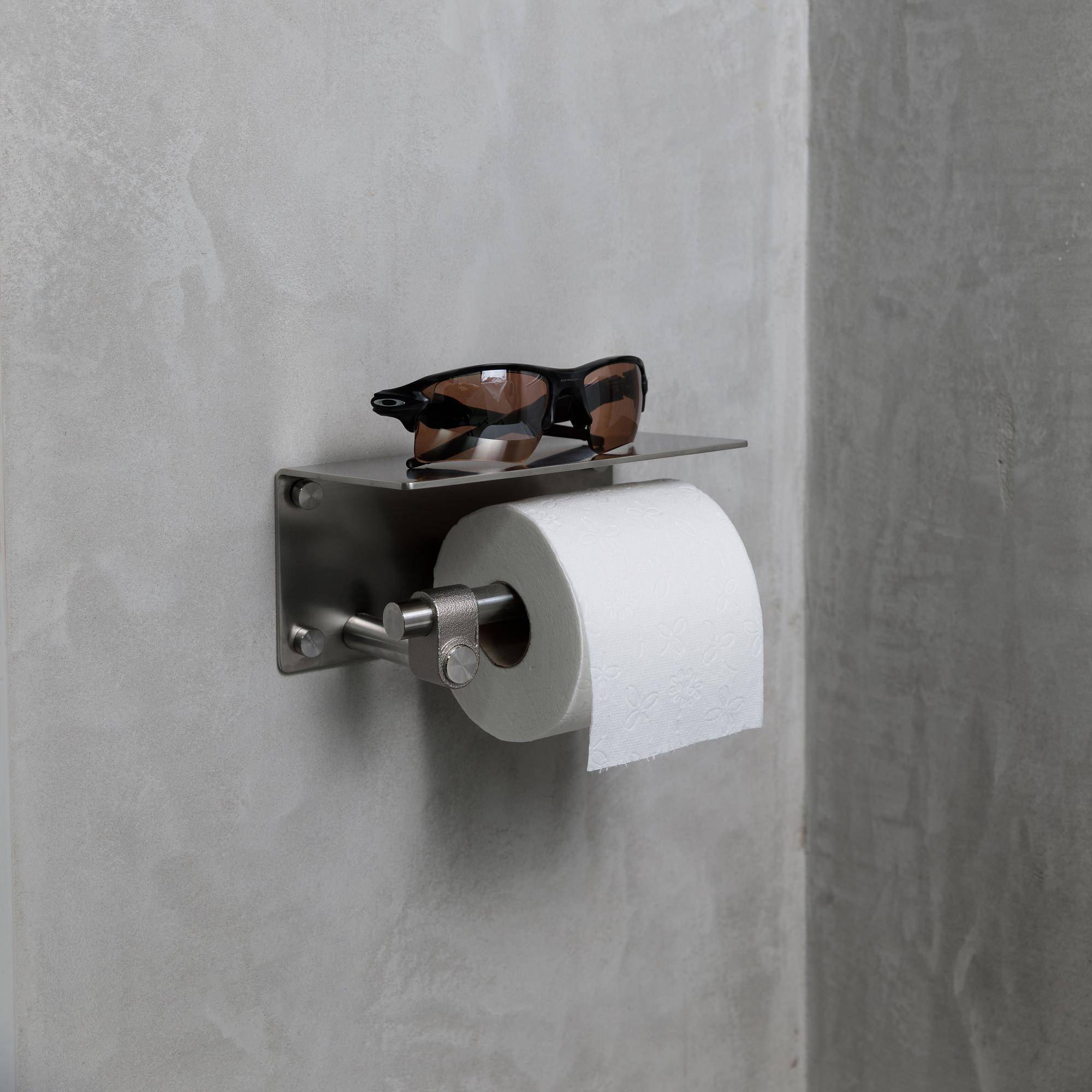 TOILET ROLL HOLDER / WITH SHELF / CAST - Image 5